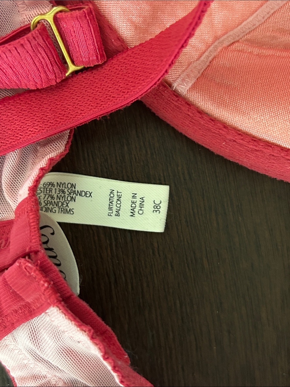 Soma Red and Pink Lace Underwire Bra - Picture 4 of 4